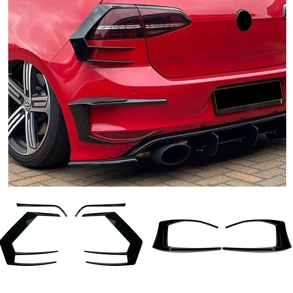 For Volkswagen VW Golf 7 MK7 GTI R GTD R400 2013-2016 Rear Bumper Air Vent Trim+Fog Light Cover Tail Lamp Frame Spoiler Splitter