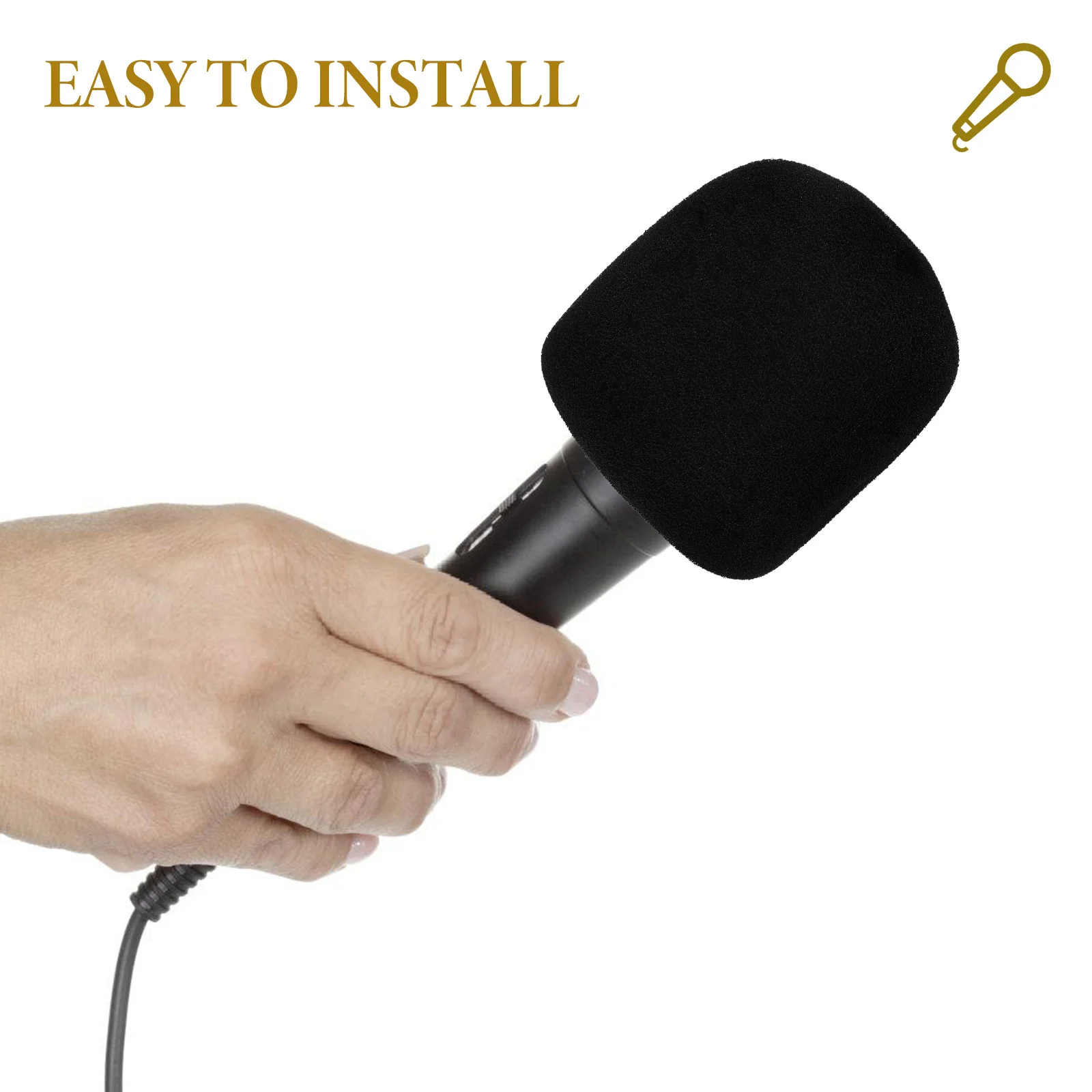 

2Pcs Large Sponge Microphone Covers Mic Windscreen Handheld Protective Cover Noise Reduction Mic Cover for Conference Interview