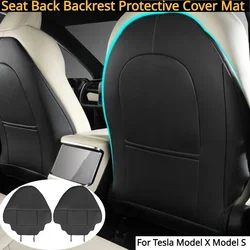 Seat Back Backrest Protective Cover Mat for Tesla Model X Model S Anti-Child-Kick Anti Kick Pad PU Car Interior Accessories 2023