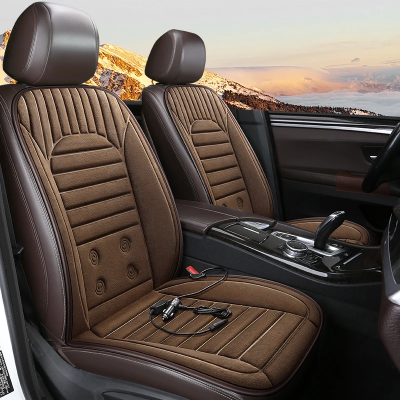 12V Car Heated Seat Cushion Single Seat Version, 45 ° C/55 ° Adjustable Temperature, Automatic Temperature Control, Anti-Slip Particle-Based Base Fabric, Fixed Strap Installation Design.