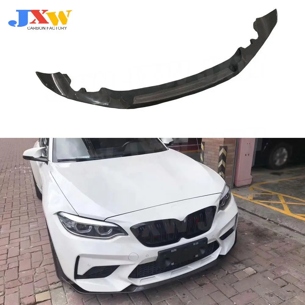 Dry Carbon Fiber Front Lip Chin Spoiler Apron For BMW F87 M2C M2 Competition 2018 - 2019 MP Style Bumper Guard Car Styling