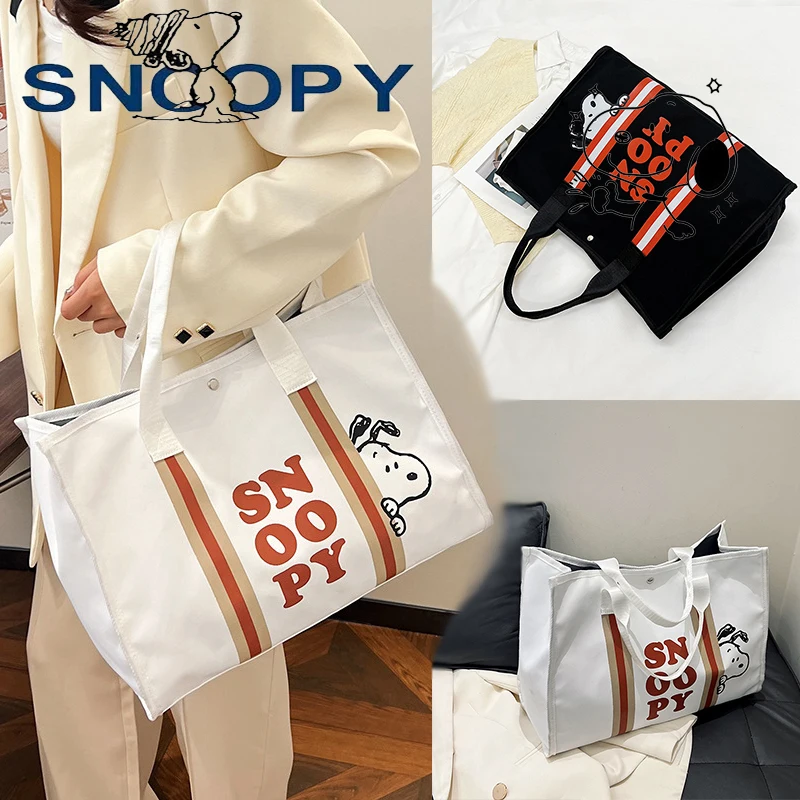 New Snoopy Handbag Cartoon Cute Colorful Large-capacity Shopping Bag Animation Peripheral Student Shoulder Bag Women\'s Mommy Bag