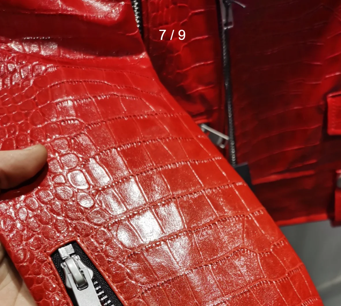 Festa di nozze Angola Giacca in pelle di coccodrillo rosso adatta all'ordine personalizzato Ordine su misura in stile CatWalk della settimana della moda di Parigi