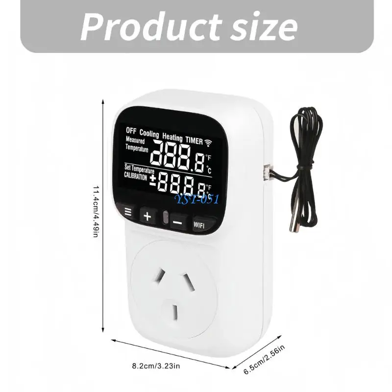 

E15A Digital Temperature Controller Socket with Timer Switches Adjustable Thermostat Socket Switches Pluggable Thermostat