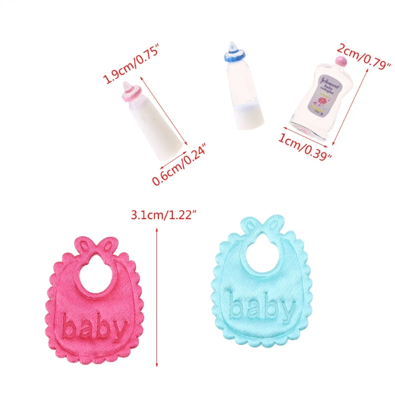 Dollhouse Accessory Decorative Model Scaled Shampoo Milk Bottle Bib Children Toy