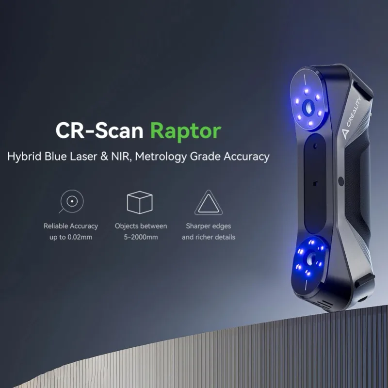 Creality 3D CR-Scan Raptor Multi-line blue and near-infrared consumer 3D scanner for 3D printing reverse engineering