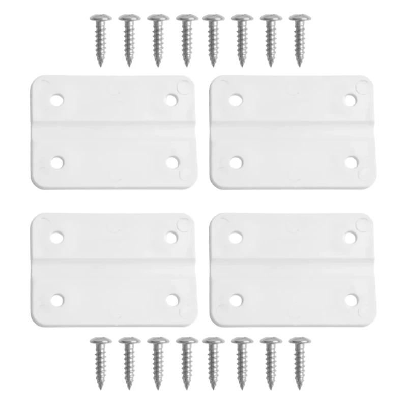4 Stuks Witte Vervanging Plastic Scharnieren Met Schroeven Roestvrij Schroeven Onderdelen Kit Fit Voor Iglo Koelers Home Improvement Scharnieren Kit