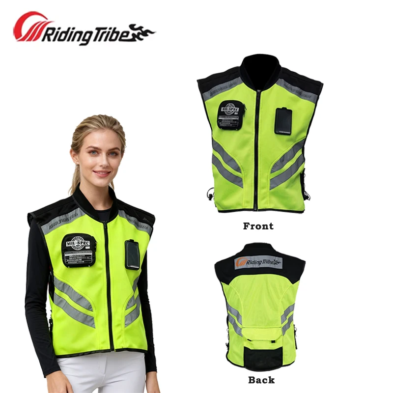 

Riding Tribe JK-22 Motorcycle Fluorescence Jacket Vest Breathable Comfortable Reflective Strip Safe Riding At Night Team Uniform