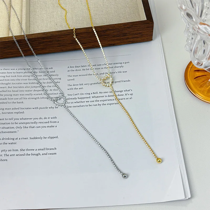 Liebe Quaste Kristalle Anhänger Legierung Schlüsselbein Kette Frauen Licht Luxus Personalisierte Halsketten Mode Schmuck – Detail 4