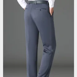 Pantalon décontracté de style anglais pour hommes, poches solides, fermeture éclair, bouton de flocage imbibé, mode formelle, bureau, dame, automne, hiver