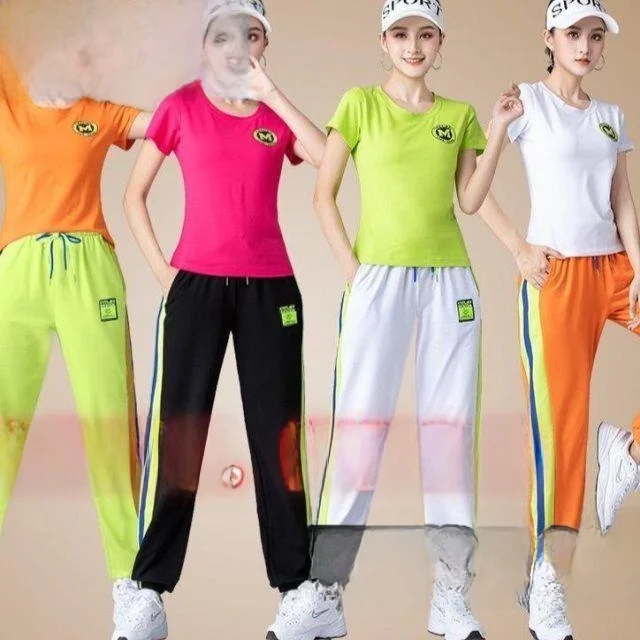 

2025 Square Dance Fitn Cotton ort Sve Sportswear Casual Women's Performance Costume New Arrival Summer Collection