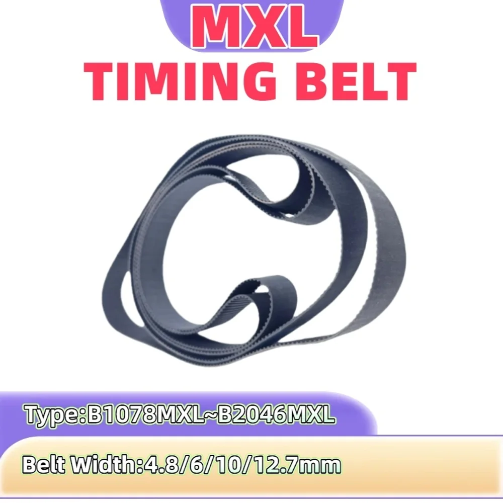 

MXL Rubber Synchronous Timing Belt Closed Loop Drive Width4.8mm 6mm 10mm 12.7mm Compatible with B1078MXL to B2046MXL Drive Belts