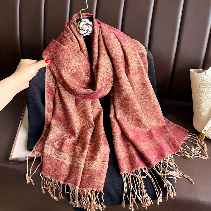 

Ethnic Paisley Embroidery Viscose Hijab Retro Cashew Cotton Muslim Women Scarf Wraps Lady Elegant Shawls Turban Headscarf