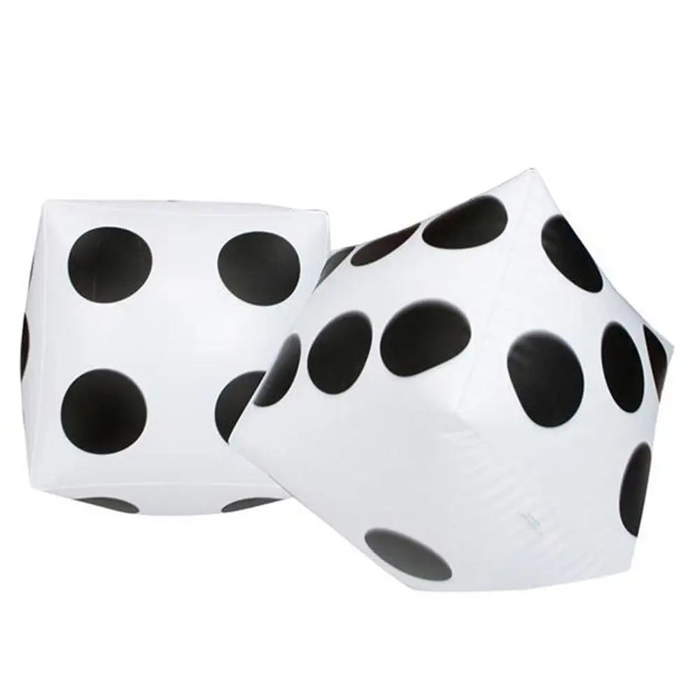 Casino Theme Party Decor Inflatable Dice 33cm Big Dice Stage Prop Inflatable Balloon Dice Party Pool Beach Toy For Poker Party