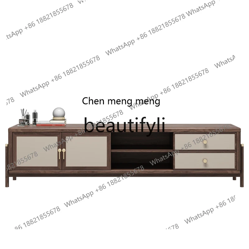 

Новый шкаф для телевизора из цельного дерева в китайском стиле, журнальный столик, комбинация гостиной, размер квартиры, дзен, ясень H