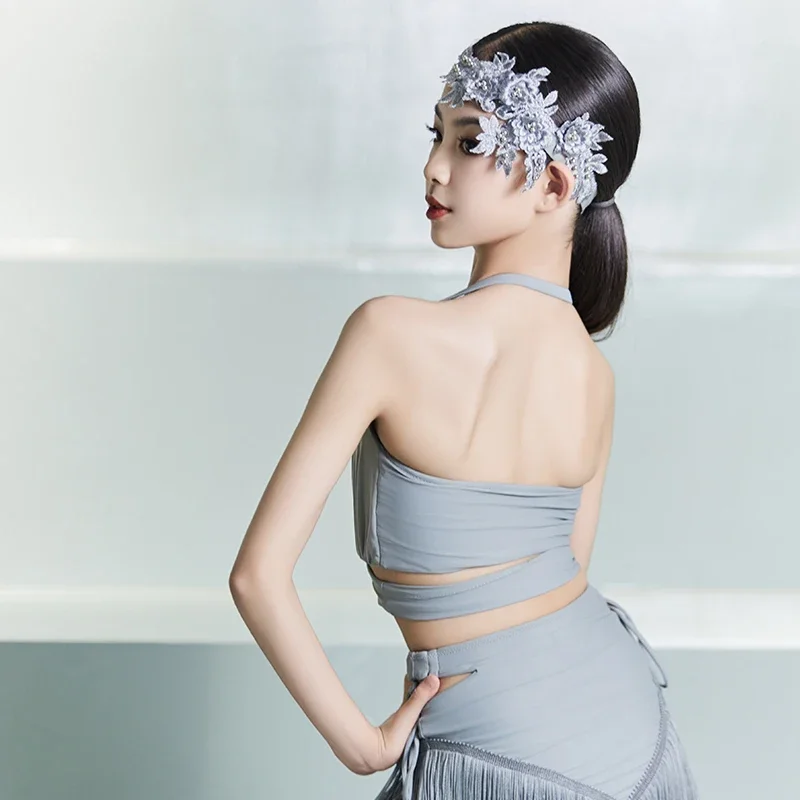 Latin Dance Training Costume Girl New Children's Performance Costume Competition Regulations Latin dance dress