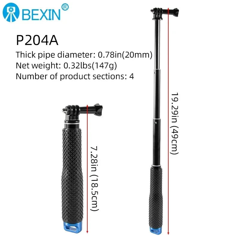 BEXIN Handheld Bar stabilizer adapter stick Adjustable tripod monopod Center Column Extension Tube extension Telescopic rod