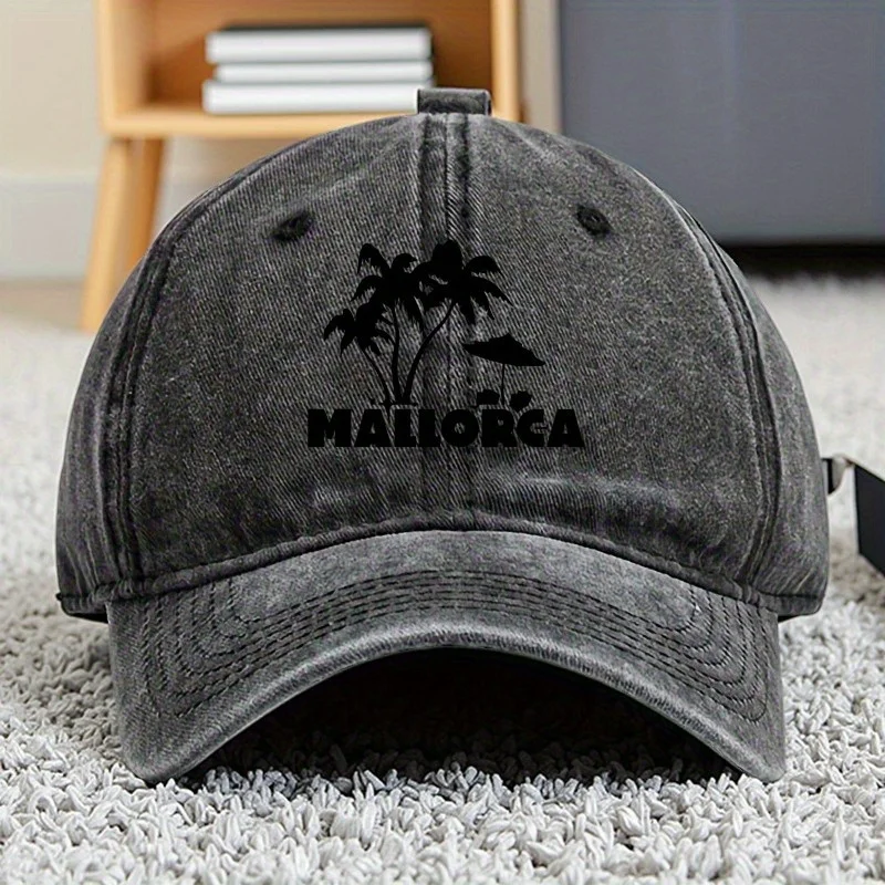 MALLORCA Gorra de béisbol bordada retro Gorra de béisbol de algodón para hombres y mujeres Compatible con viajes y pesca al aire libre