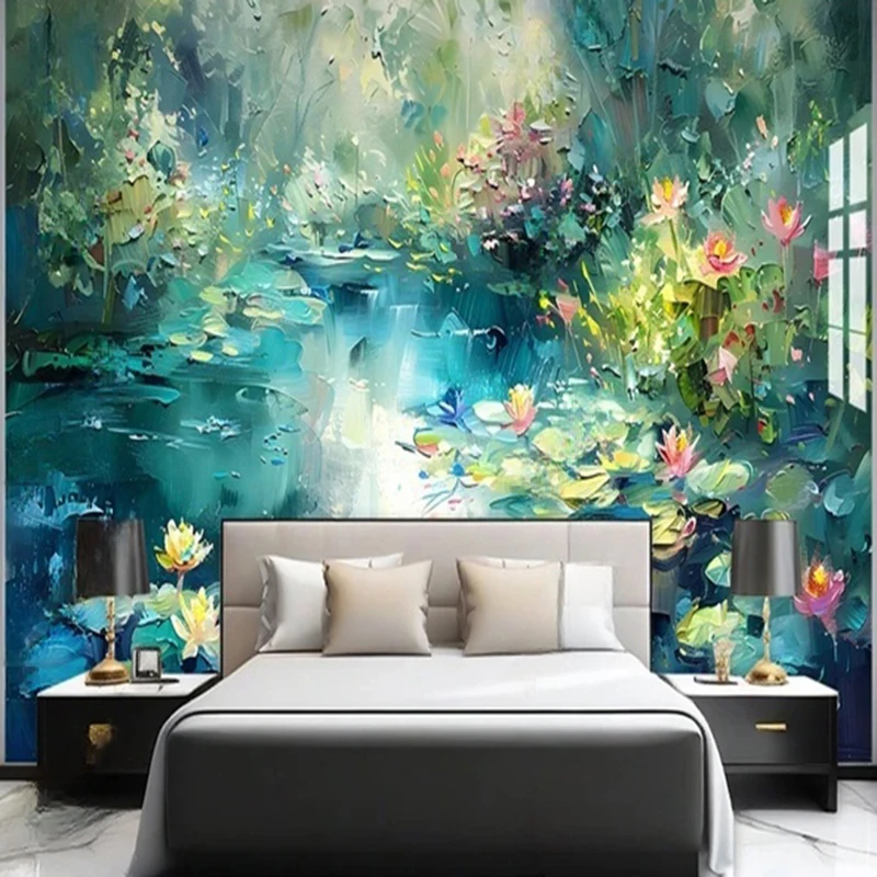 Modern Art Watercolor Oil Paintings Custom Murals Wallpaper for Home Decor Background Hand-painted Landscape Wall Coverings
