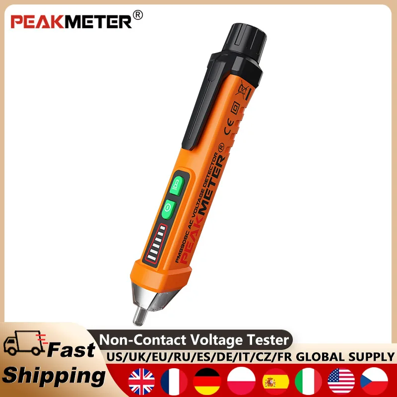 PEAKMETER PM8908C Smart Non-Contact Voltage Detector Tester Indicator Profession AC Test Pencil Live/phase Wire Breakpoint NCV