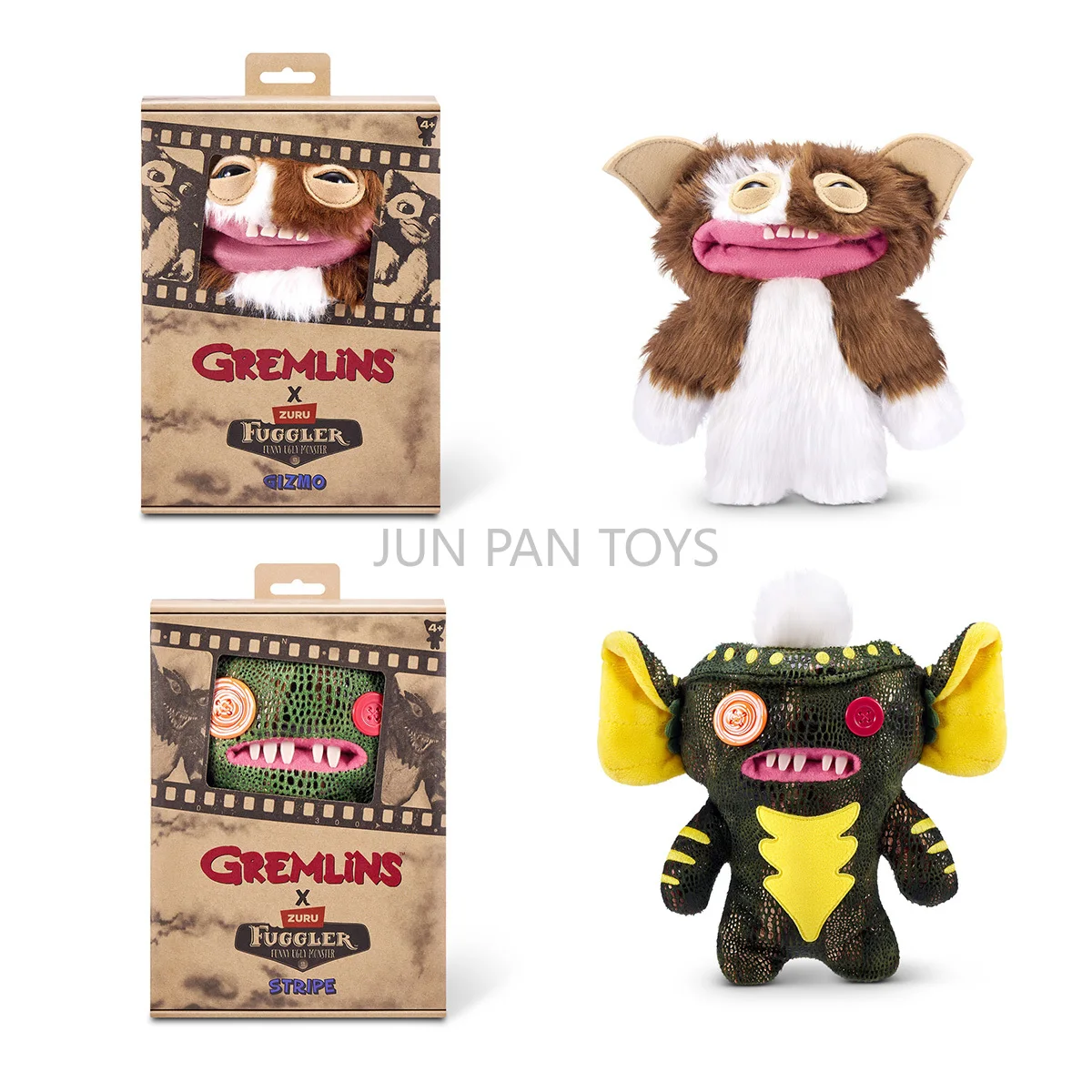 Original Spin Master Fuggler Funny Ugly Monster Gremlins Baby Keychain Gold Christmas Figure Collectible Soft Plush Children Toy