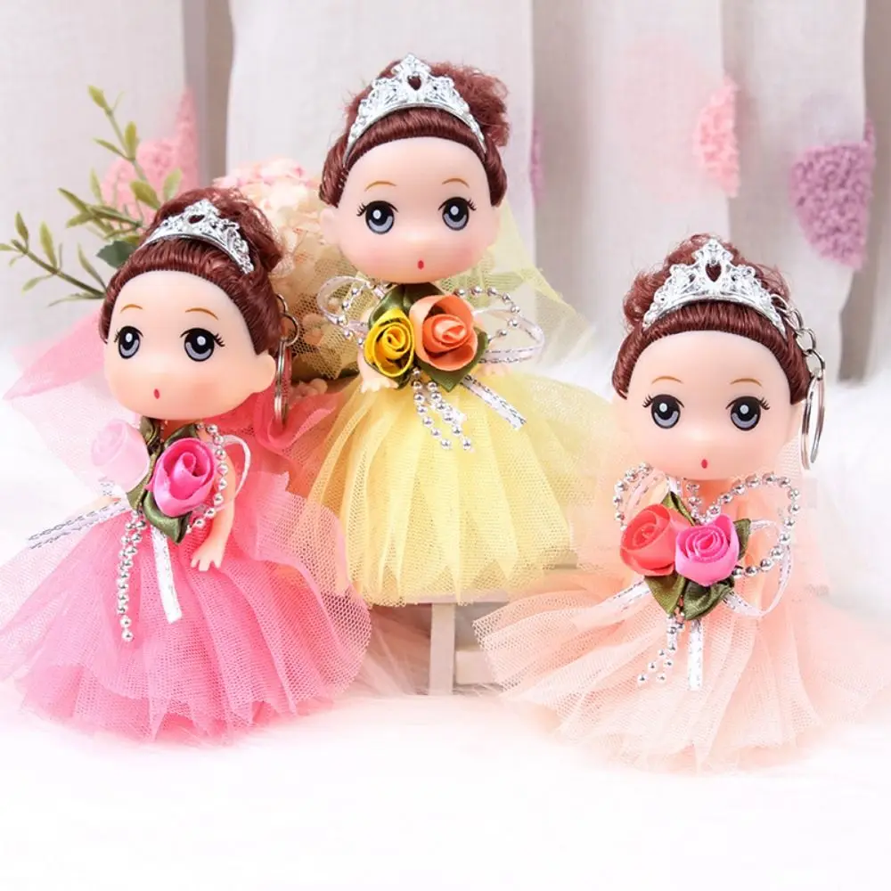 12cm Cute Confused Wedding Dress Doll Mini Princess Dolls for Girls Princess Toy Dolls for Dollhouse Key Pendant Small Gifts