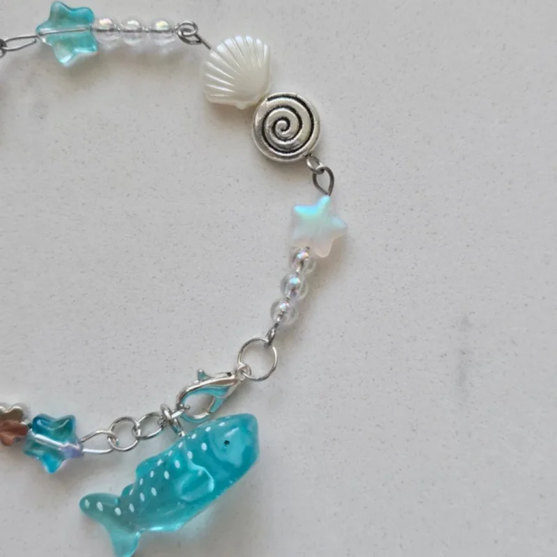 Handmade Whale Shark Shell Star Jewelry Beaded Bracelet Y2K Ocean Star Fashion Charm Bracelet