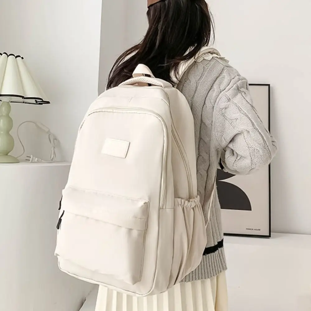 Borsa da scuola per laptop durevole in tinta unita Oxford Zaino impermeabile di grande capacità Zaino semplice Zaino universitario per adolescenti