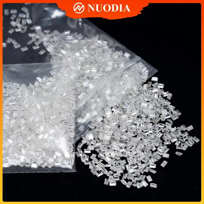 1 Carat Per Bag Moissanite Stones Rectangle Cut VVS1 D Color Gemstone  for Diy Jewelry Making Material Pass Diamond Tester