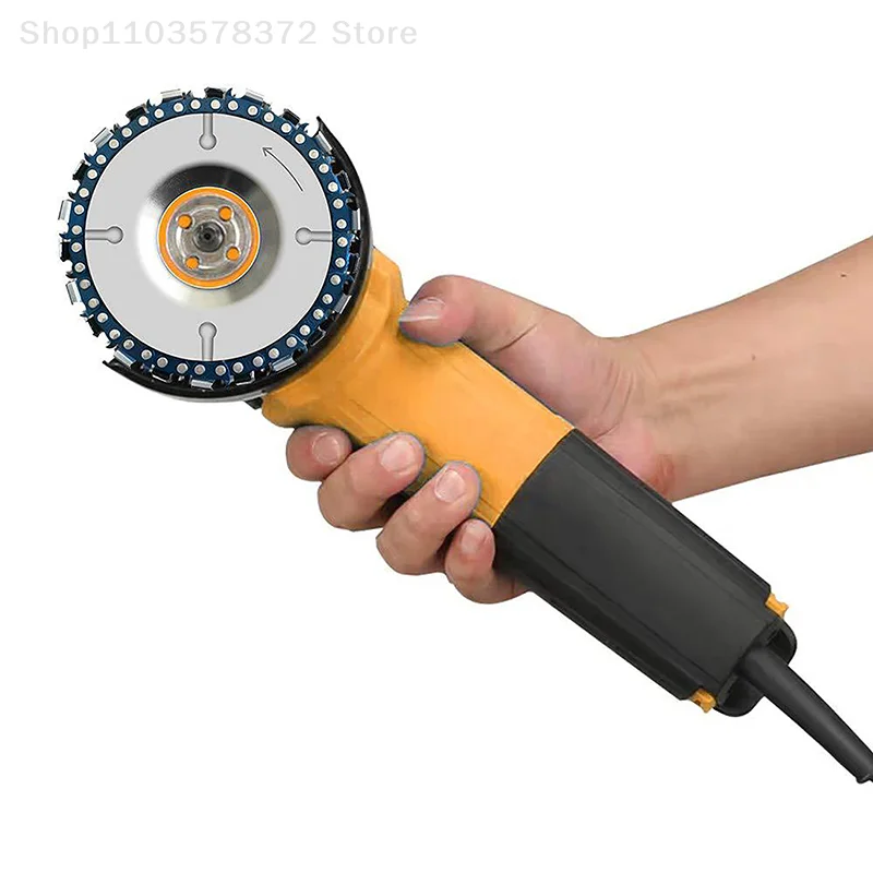 Detachable Universal 4 Inch 22 Tooth Angle Grinder Disc Dedicated Chain Disc Woodwork Carving Chain Saw Disc Slotting Blade Tool