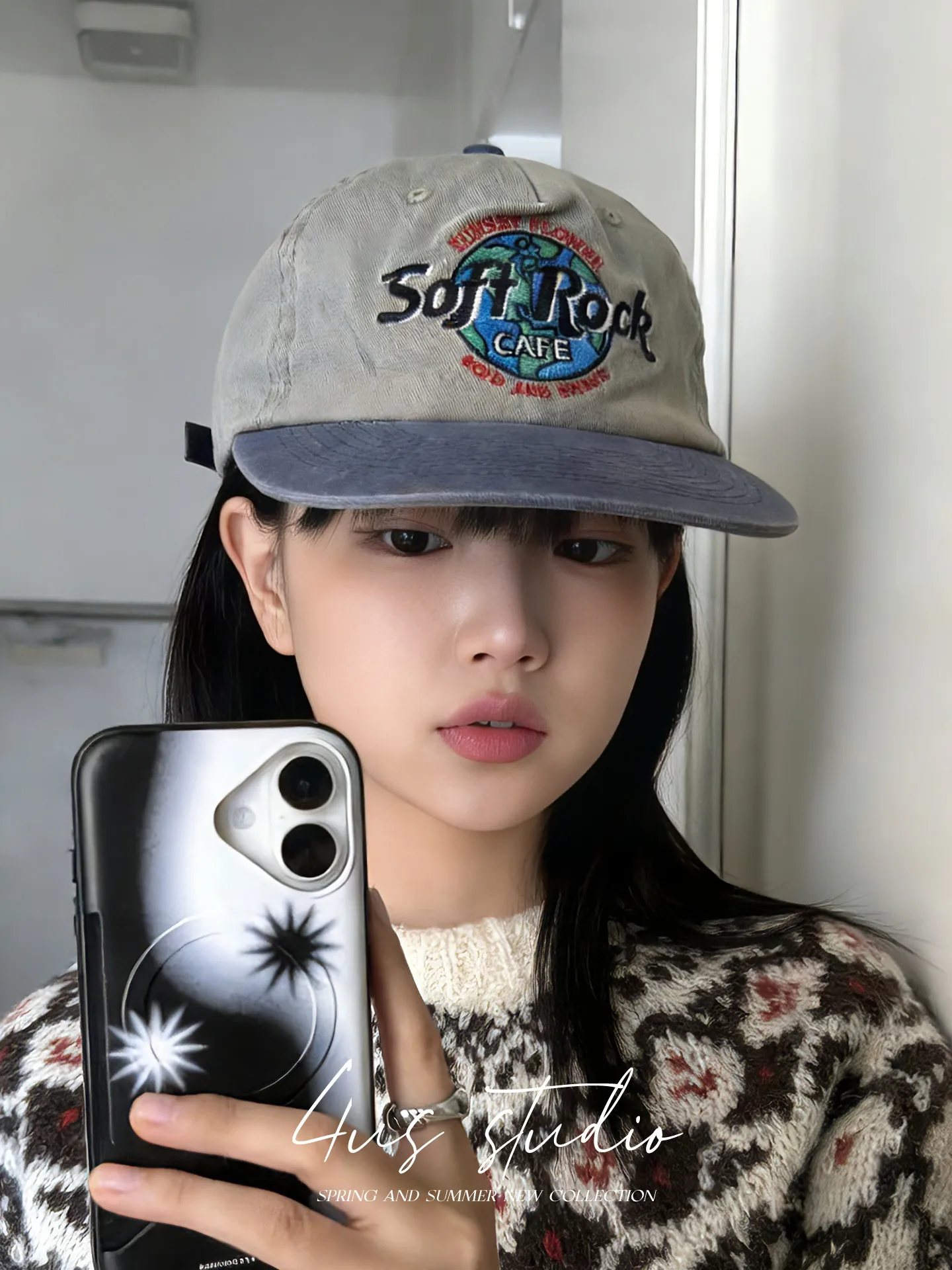 Street Retro Flat Brim Baseball Cap for Women 2026 Spring New Embroidered Duckbill Cap Makes Face Look Smaller