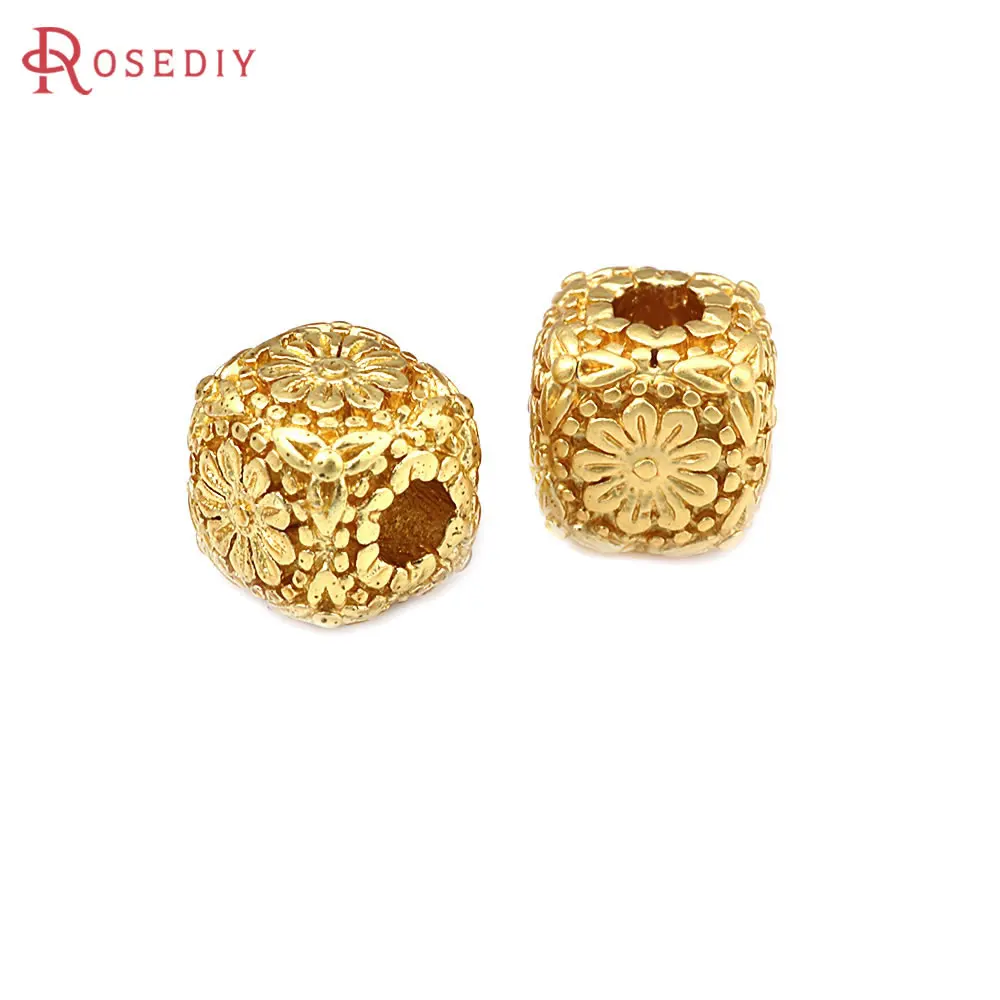 18k cor de ouro latão espaçador contas pulseira contas jóias fazendo suprimentos diy colares brincos pulseiras descobertas acessórios
