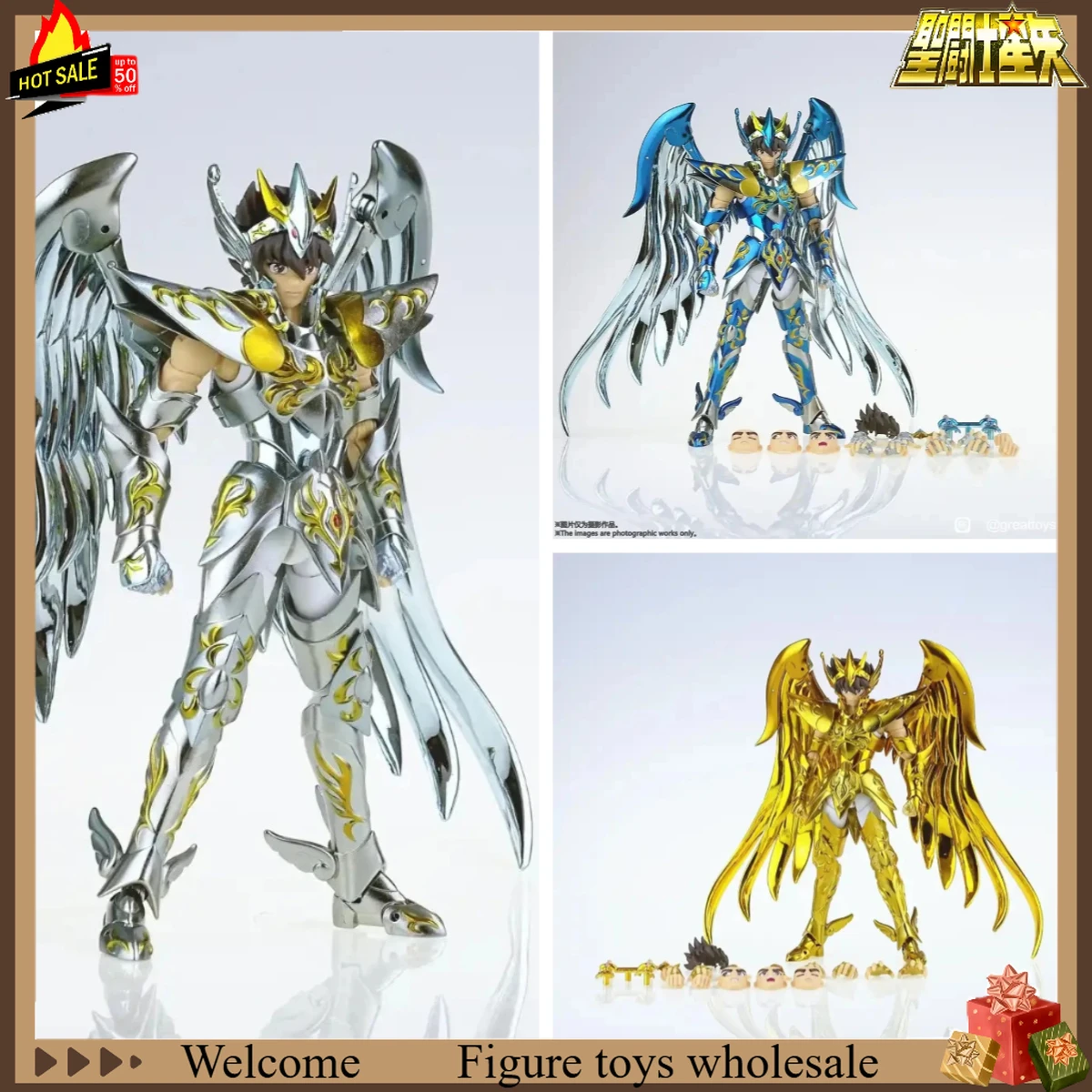 

Great Toys GT Saint Seiya Saint Cloth Myth EX Spot Delivery Pegasus Seiya V4 New Wing God Cloth Action Figures Toys