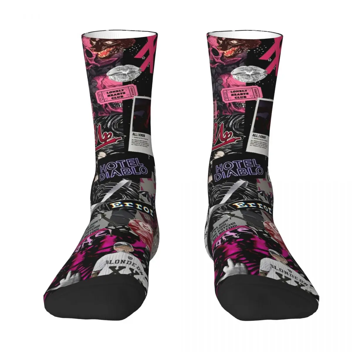 MGK Machine Gun Kelly Rapper Stockings Couple Socks Warm Soft Kawaii Socks Autumn Outdoor Sports Non Skid Pattern Socks Gift