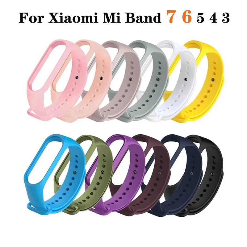 

Strap For Xiaomi Mi Band 7 6 5 4 3 Silicone Wristband Bracelet Replacement MiBand 6 5 Wrist TPU Strap For Xiaomi Band 5 4 3