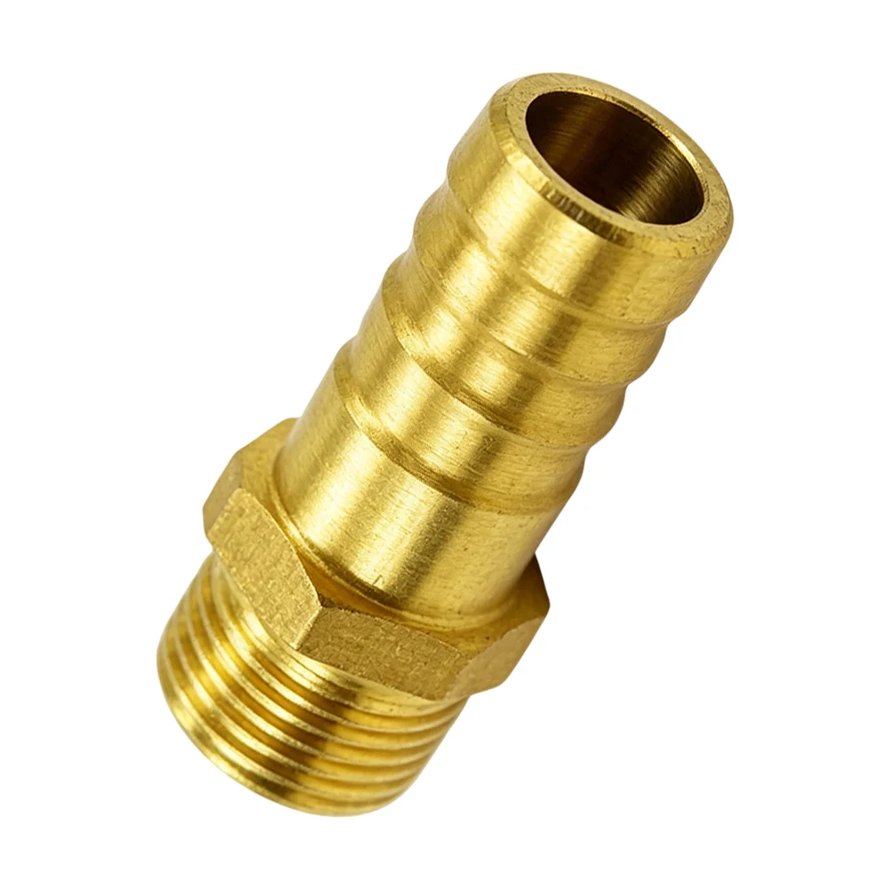 Solid Brass Male Threaded Barb Fittings with Hex Nut Design for Secure Tubing Connections in Household Equipment