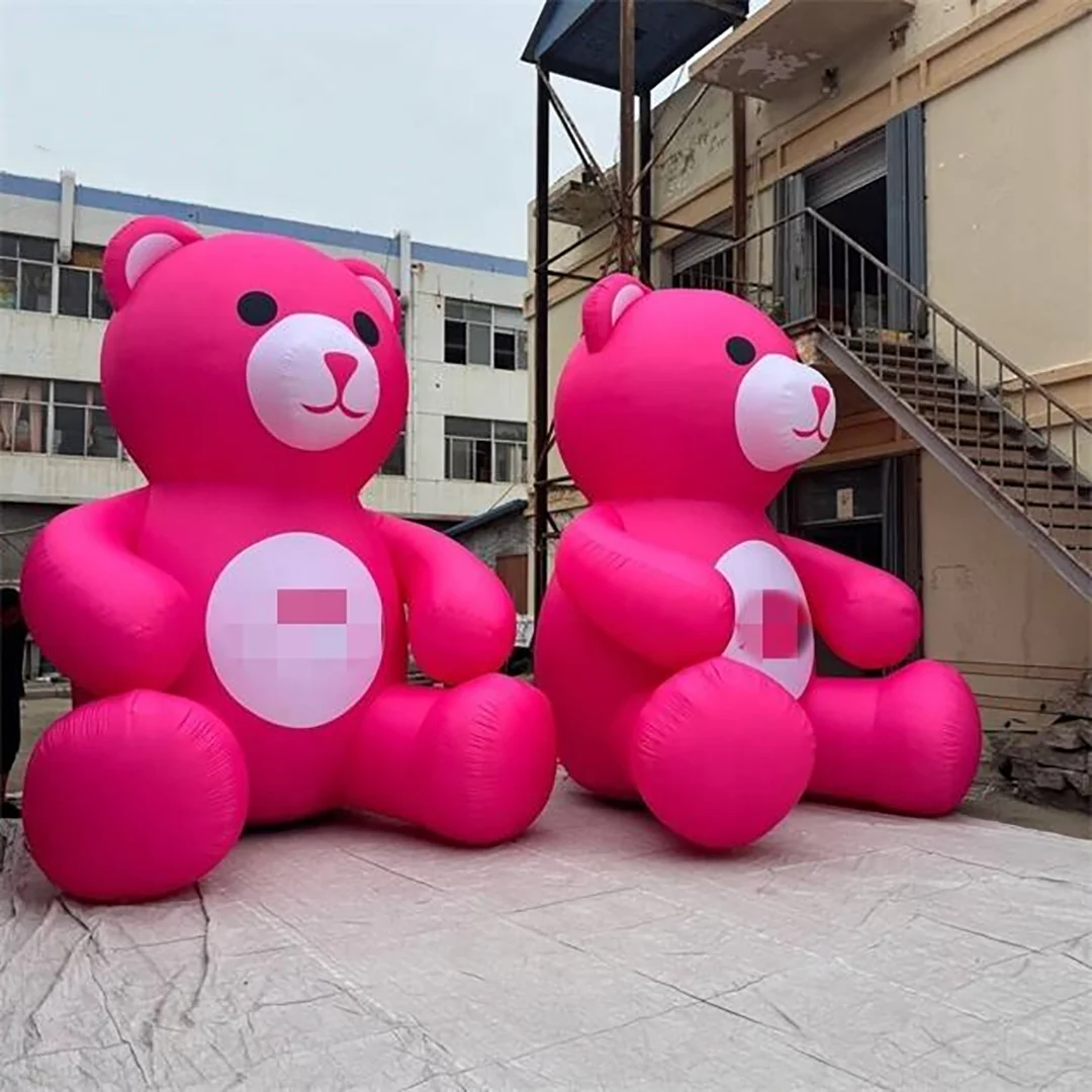 العملاق نفخ الدب زينة عيد الميلاد مع أضواء LED في الهواء الطلق مول عرض عطلة حفلة الشتاء العجائب ساحة الدعامة