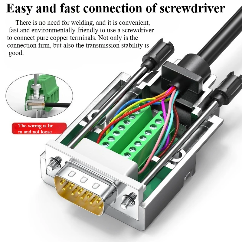 Conector de fuga rs232 485 db9 db15 db25 db26 sem solda 9 15 25 26 37 pinos terminal D-SUB conectores 3 + 9 vga macho fêmea plug