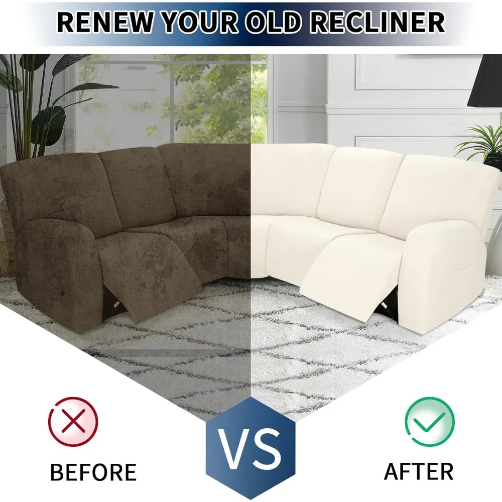 Очень большие чехлы для секционных диванов с откидной спинкой, эластичные чехлы для диванов L-образной формы, идеально подходят для больших диванов с откидной спинкой