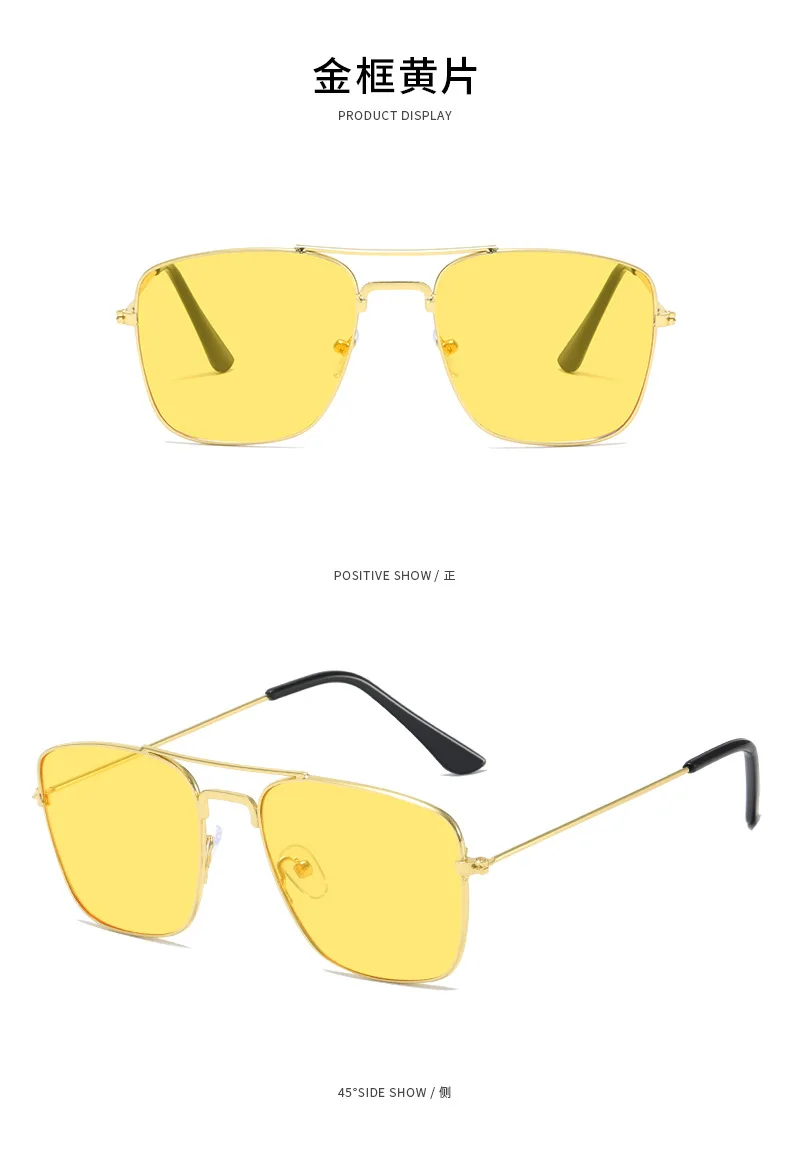 Quadratische Sonnenbrille Männer Vintage Metall Sonnenbrille für Frauen Luxusmarke Brille Sonnenbrille Damen Sonnenbrille für weibliche männliche antike – Detail 15