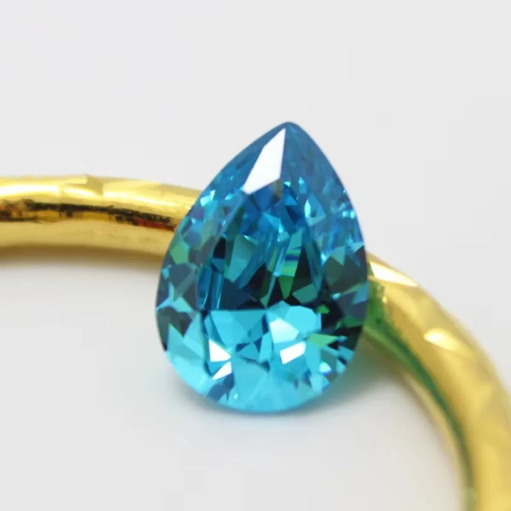 Pear Shape Teardrop Cut Faceted Aquamarine Gem Multiple Sizes to Choose