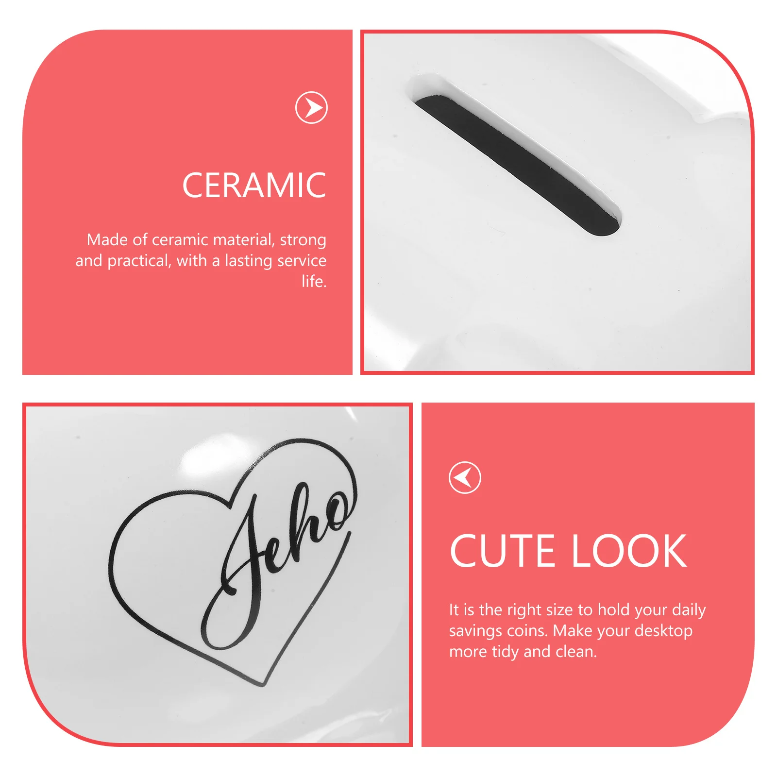 

Ceramic Pig Coin Bank for Kids Cute Animal Design Money Storage Jar for Teaching Saving Habits At Home School Piggy Bank Girls