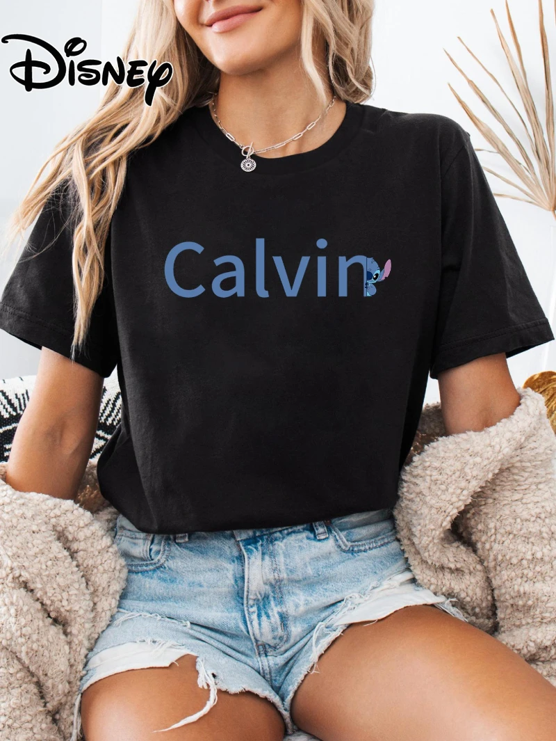 

Женская футболка Disney, свободный крой с короткими рукавами и принтом, дизайн в мультяшном стиле, женская повседневная одежда на осень, удобный топ