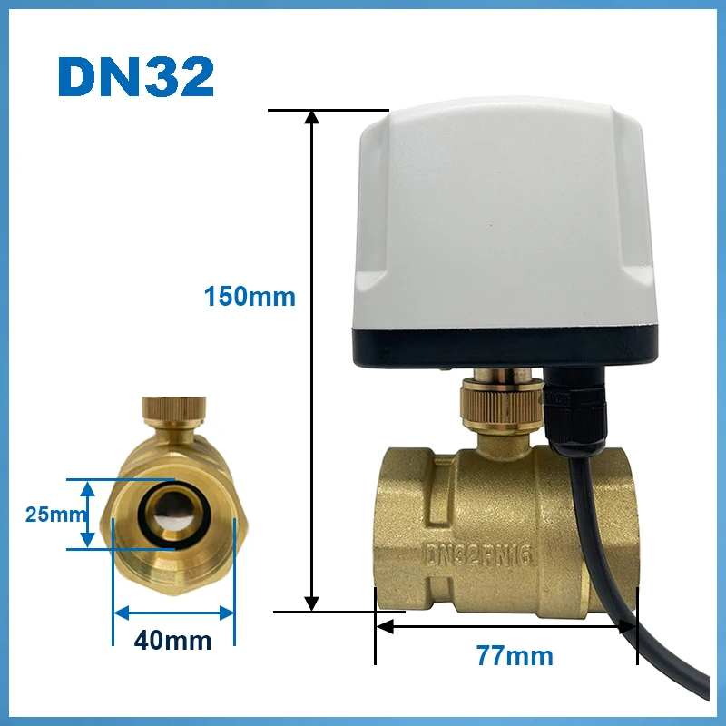 DN15 DN20 DN25 DN40 DN50 Normally Closed/Open Motorized Ball Valve 220V 12V 24V 2-Wire Quick-open Electric Ball Valves 2-wire