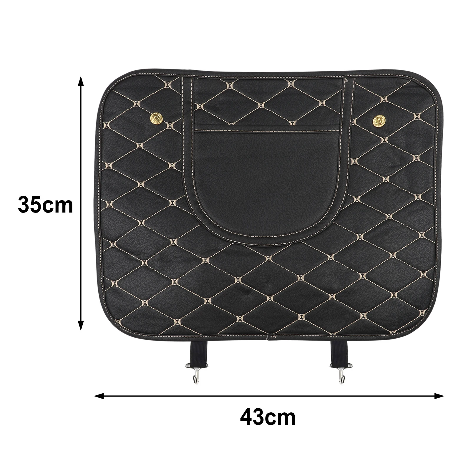 PU Leather Car Kick Mat for Rear Seats Protects Against Scratches with Storage Pocket and Quick Installation Features
