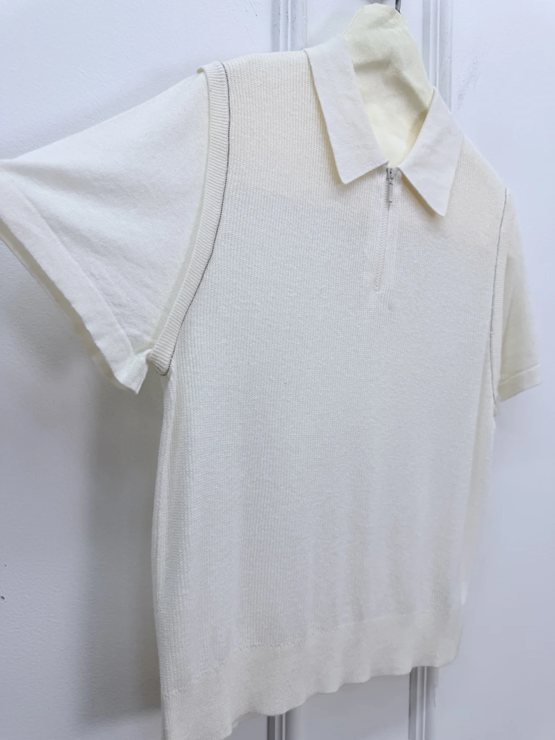

2026 New Arrival: Women'S Summer Short-Sleeve Knitted Top—Lightweight Linen-Silk Blend With Polo Collar
