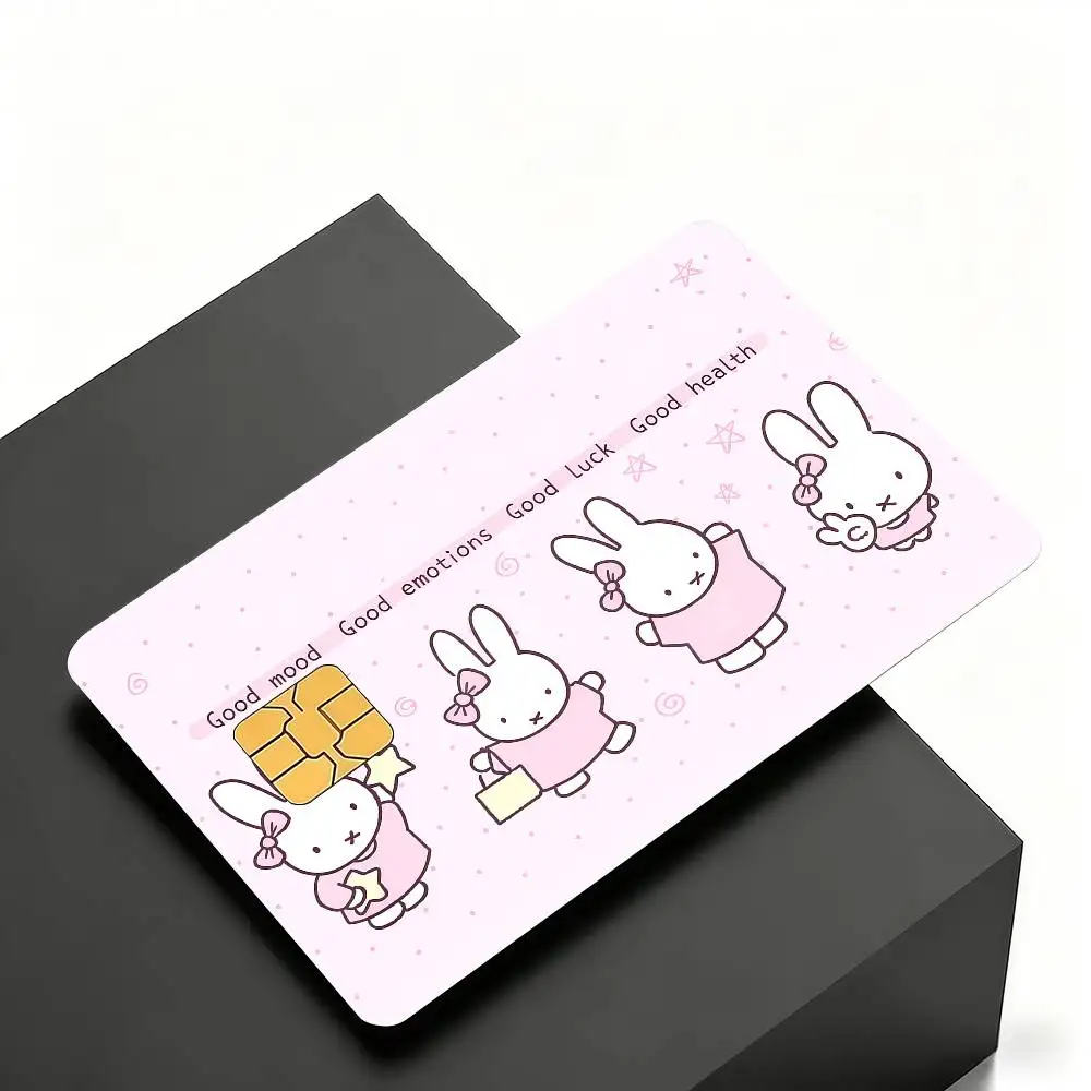 Niedliche M-Miffy Kreditkarten-Skin-Cover-Aufkleber 4 Stück Folien Bus-Pass Vorderseiten-Dekoration Bank-Debit-Karten Wasserdicht – Detail 24