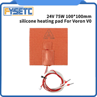 FYSETC 24V 75W 100*100mm silicone heating pad with NTC 100K Thermistor For Voron V0 0.1 0.2 3D Printer