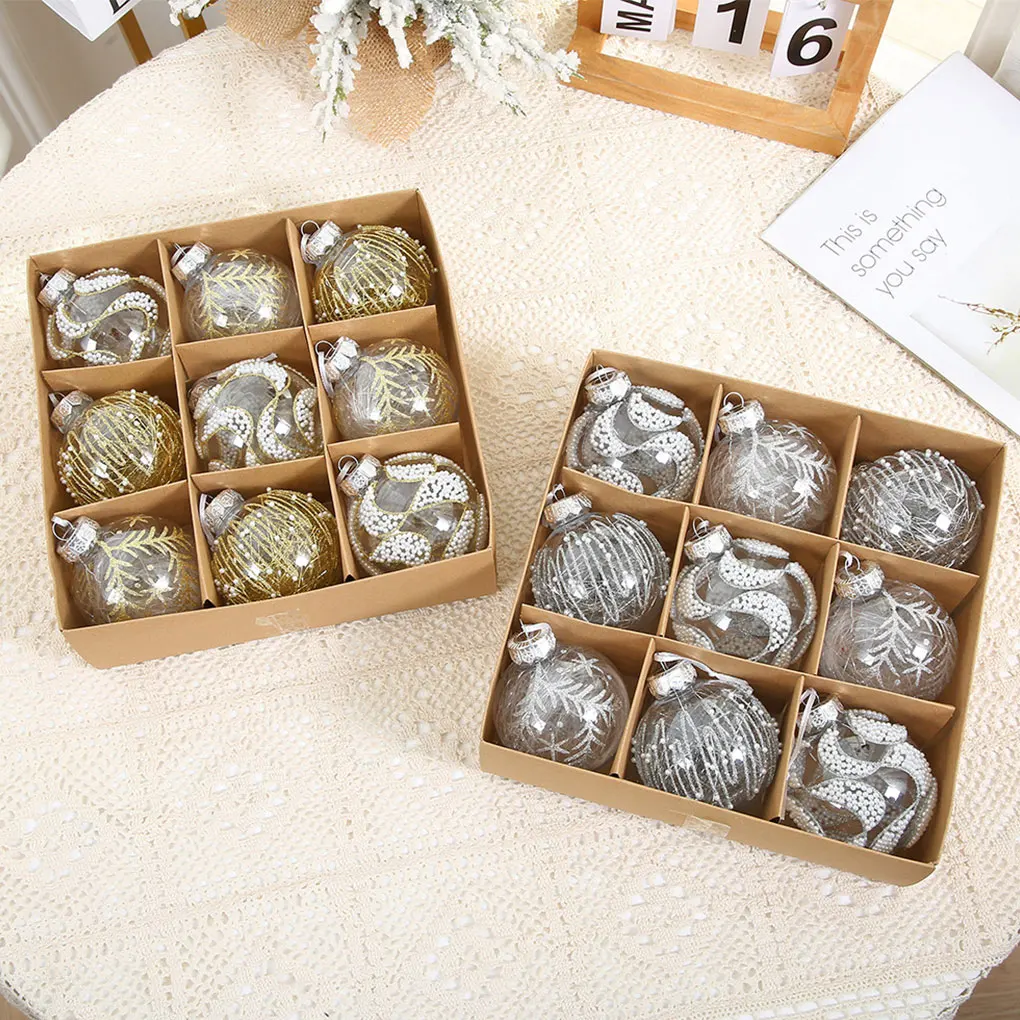 9x Eco-friendly Christmas Balls For Tree Decorations Not Easy To Deform And Non-toxic No Sharp