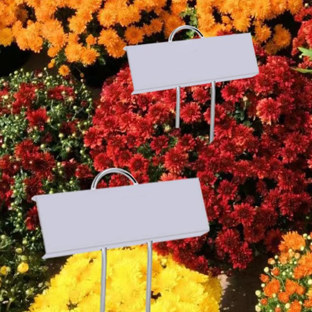 6 قطعة ملصقات نباتية معدنية طويلة مقاومة للماء للاستخدام في الحديقة الخارجية تحديد النباتات الدفيئة للكتابة مقاومة للصدأ على شكل حرف T #6